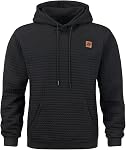 Velinsak Hommes Hoodies Pullover Long Sleeve Jacquard String à capuche Casual Sweatshirt avec Poche