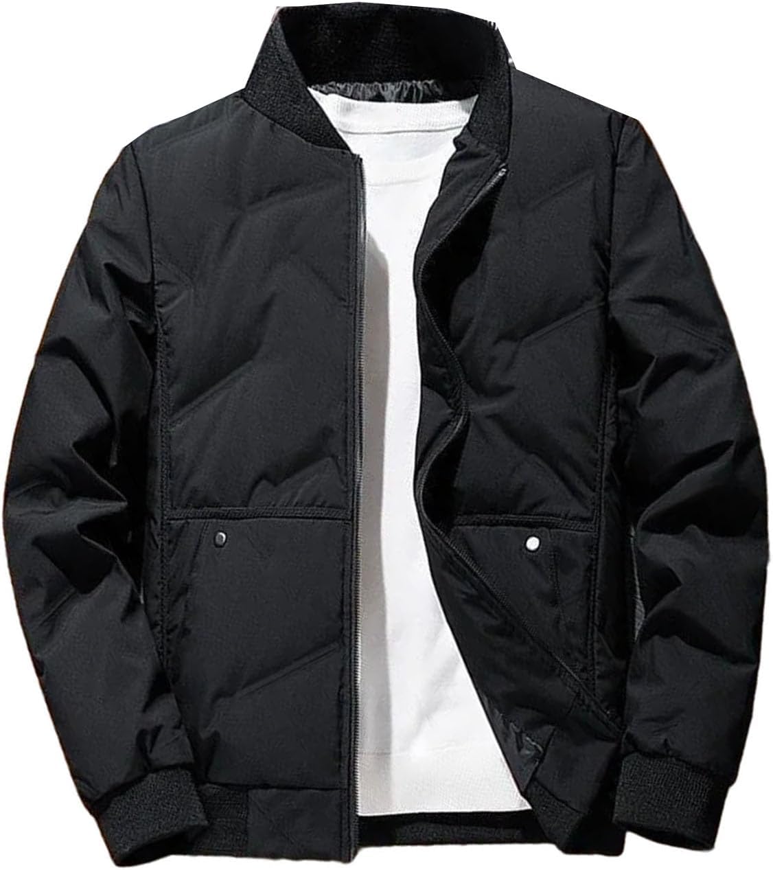 Mens Down Cotton Jacket Winter Thick Trendy Casual Youth versatile White Goose Down Business Coats