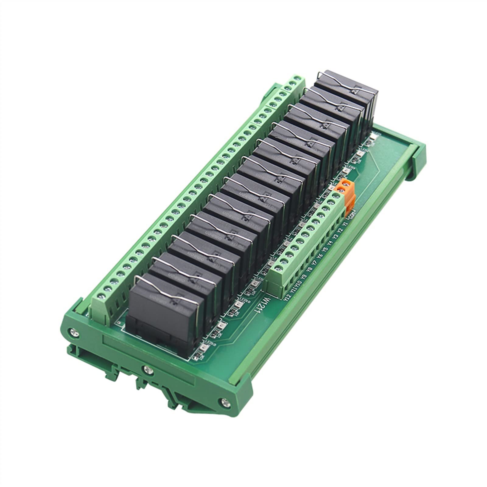 8 canales 12 canales 1NO 1NC relé de interfaz de montaje en carril DIN PLC DC 12V 24V PNP/NPN Compatible 1 Uds (Size : 1NO1NC 12V 12Channel)