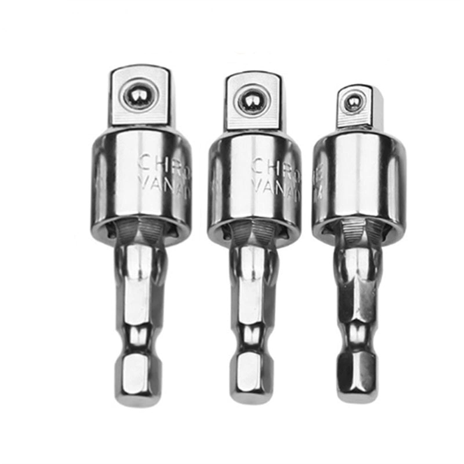 Llave inglesa ajustable de acero inoxidable, llaves de mordaza ajustables, adaptador de vaso universal de 3 piezas de 1/4", 3/8" y 1/2", juego de juntas giratorias de 360 grados, llave dinamométrica