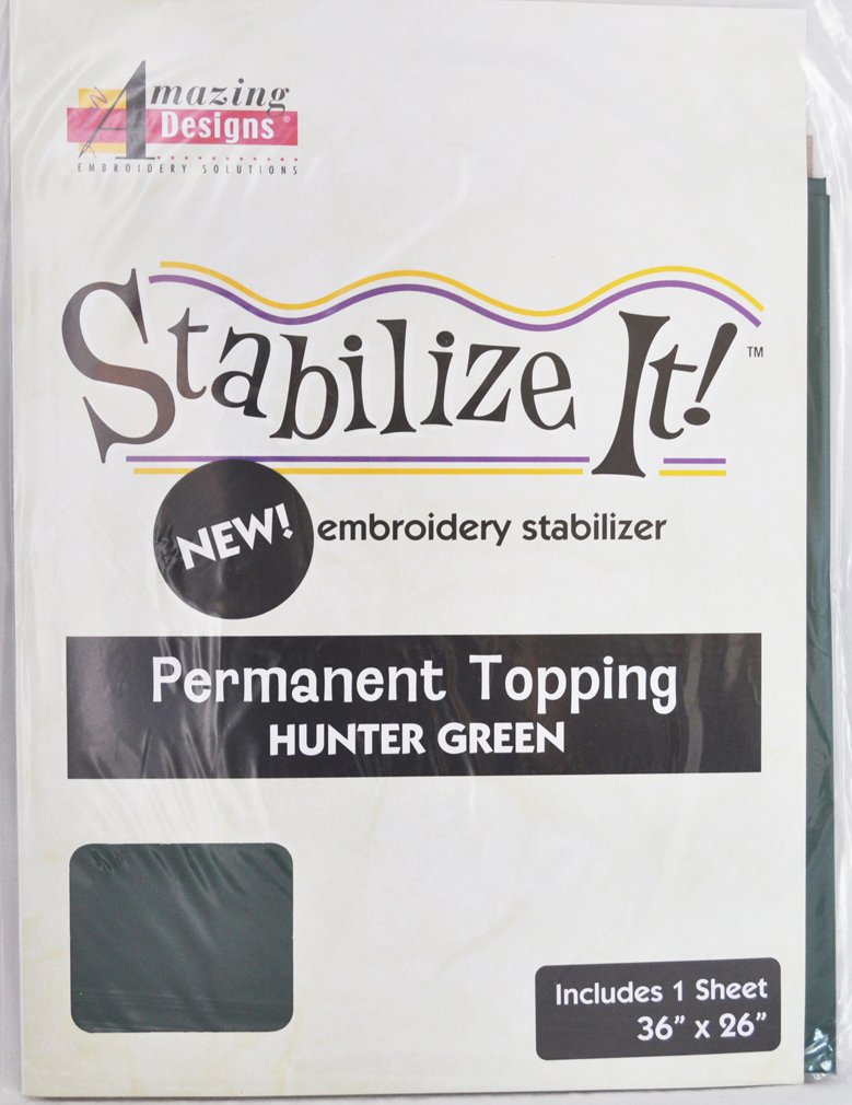 Amazon.com: Amazing Designs Stabilize It Embroidery Stabalizer - Permanent  Topping Hunter Green, 1Yd