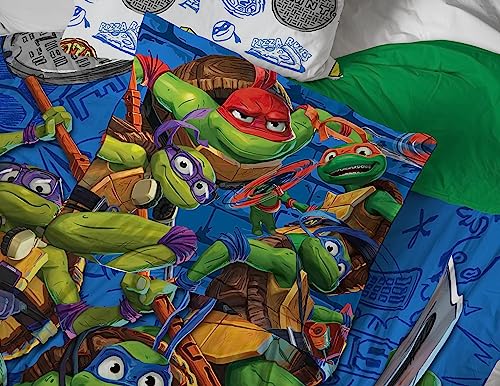 Image of Jay Franco Nickelodeon Teenage Mutant Ninja Turtles Twin Comforter Set - 5 Piece Bedding Includes Sheet Set & Pillow Covers - Super Soft Mutant Mayhem Microfiber Bed Set