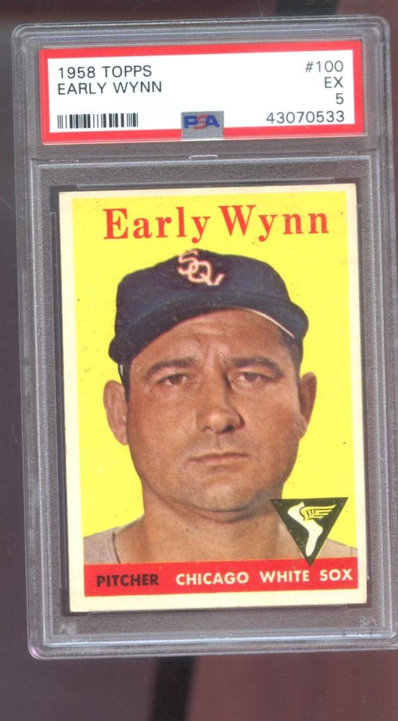1958 Topps #100 Early Wynn PSA 5 Graded Baseball Card Chicago White Sox MLB