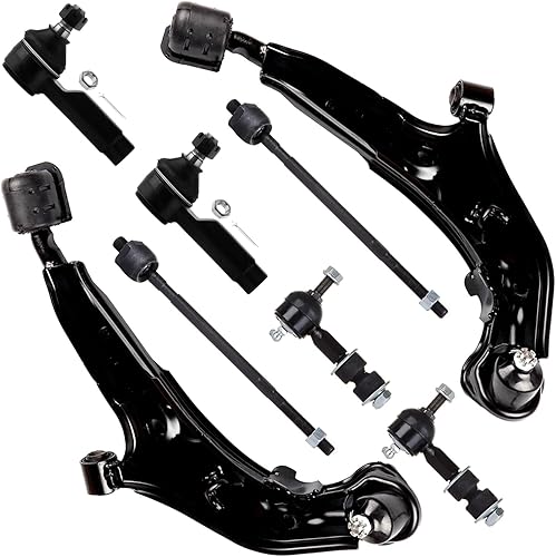 Kit de suspensión de 8 piezas, 2 brazos de control inferior, 2 barras de corbata exteriores, 2 extremos de barra de corbata interior, 2 barras de