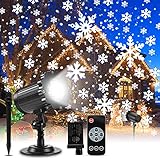 GreenClick Projector Lights Outdoor Waterproof IP65 Decoration Spotlights Moving Snowflake Lamp LED Outdoor Landscape Projector For Halloween Wedding Party Festival Holiday etc.