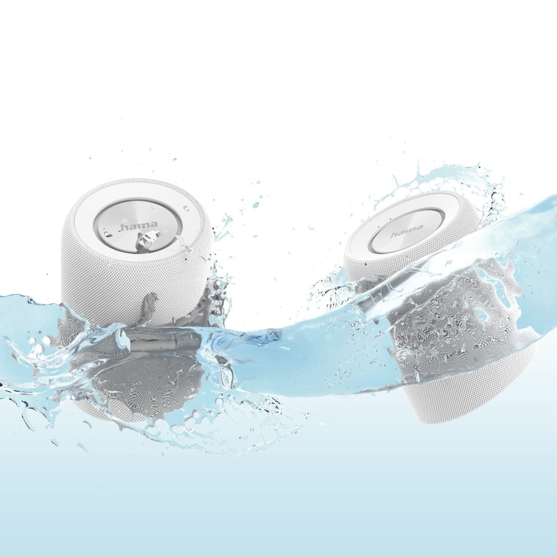 Hama 2in1 Bluetooth-Lautsprecher-Set Twin 3.0 wasserdicht 30W (teilbares Speaker-Set kabellos, 2 tragbare Bluetooth-Boxen, schwimmende Musikbox wasserfest IP67, 10h Akku, True Wireless Stereo) weiß