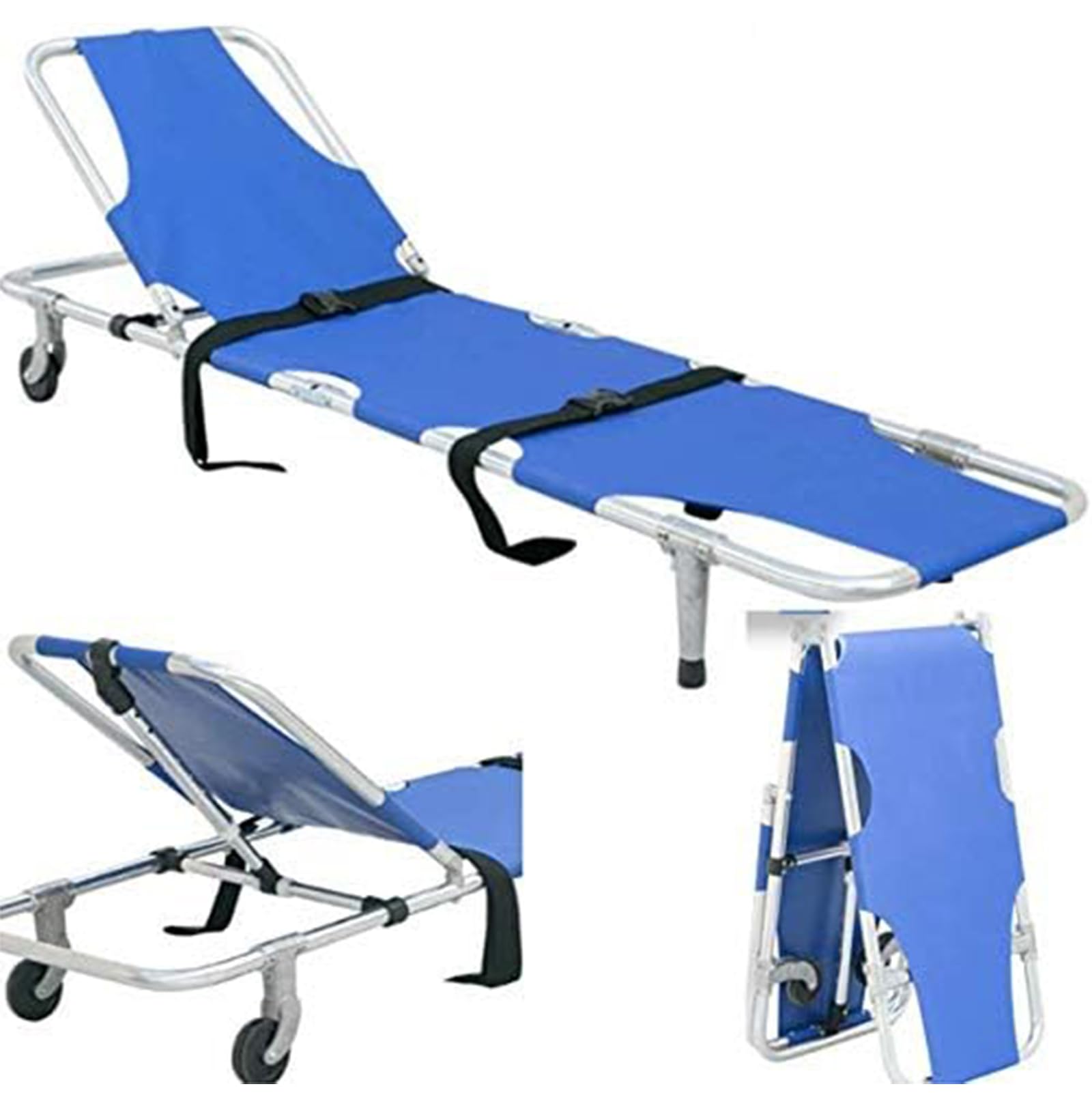 Civière médicale d'urgence à roulettes compacte transport patient 158kg