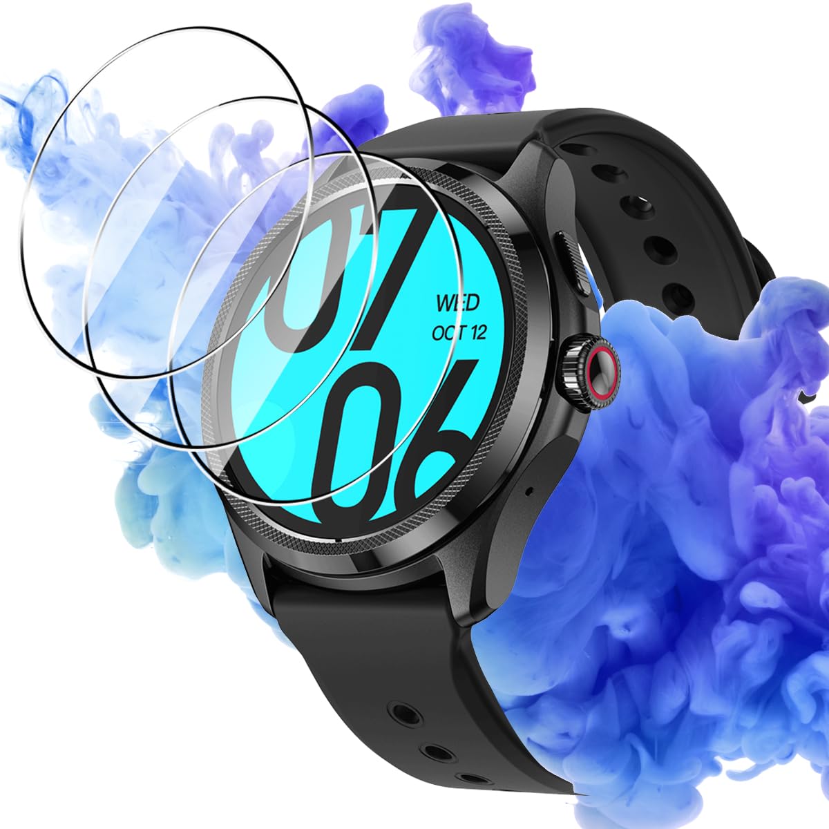 Amazon | 対応 Ticwatch Pro 5/pro5 Enduro ガラスフィルム 3枚 保護  