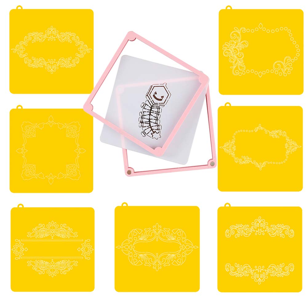Buy KALAIEN Cookie Decorating Stencil Frame with 7Pcs Cookie Stencil