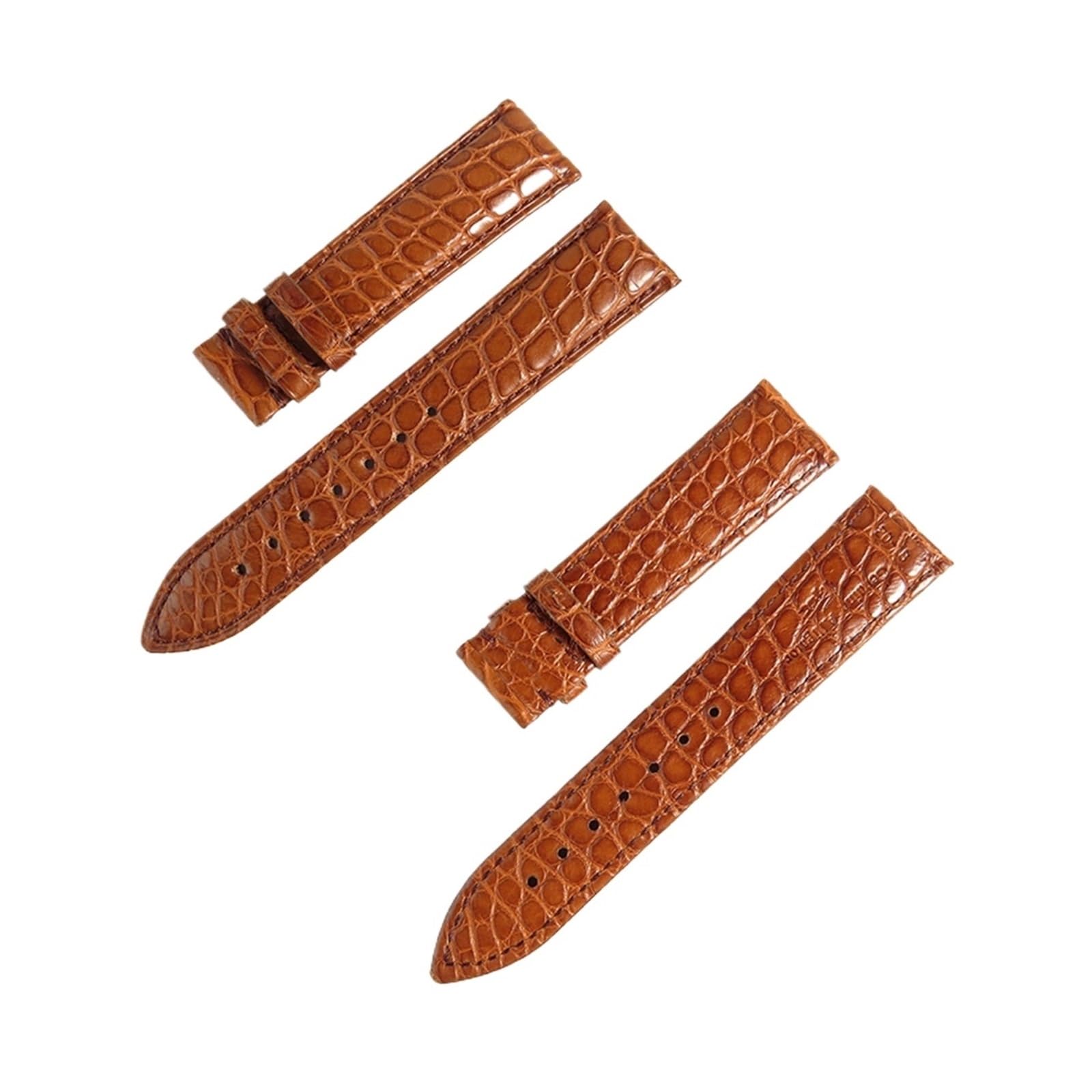 INEOUT Bracelet De Montre En Cuir De Crocodile Double Face 18mm 19mm 20mm 21mm 22mm 23mm 24mm Bracelets De Montre En Alligator De Luxe(Light Brown Strap,24mm,Rose Gold Buckle)