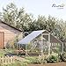 PawHut Large Chicken Coop Metal Chicken Run with Waterproof and Anti-UV Cover, Spire Shaped Walk in Fence Cage Hen House for Outdoor and Yard Farm Use, 1