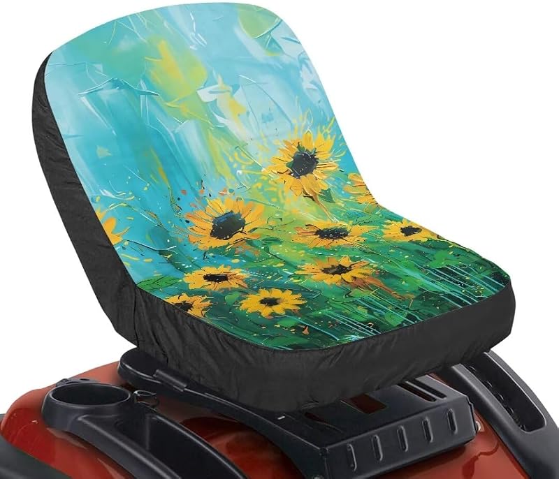 Capa de Banco com Estampa de Flores Amarelas para Veículos Agrícolas e Industriais com Bolsa de Tela, 1 unidade