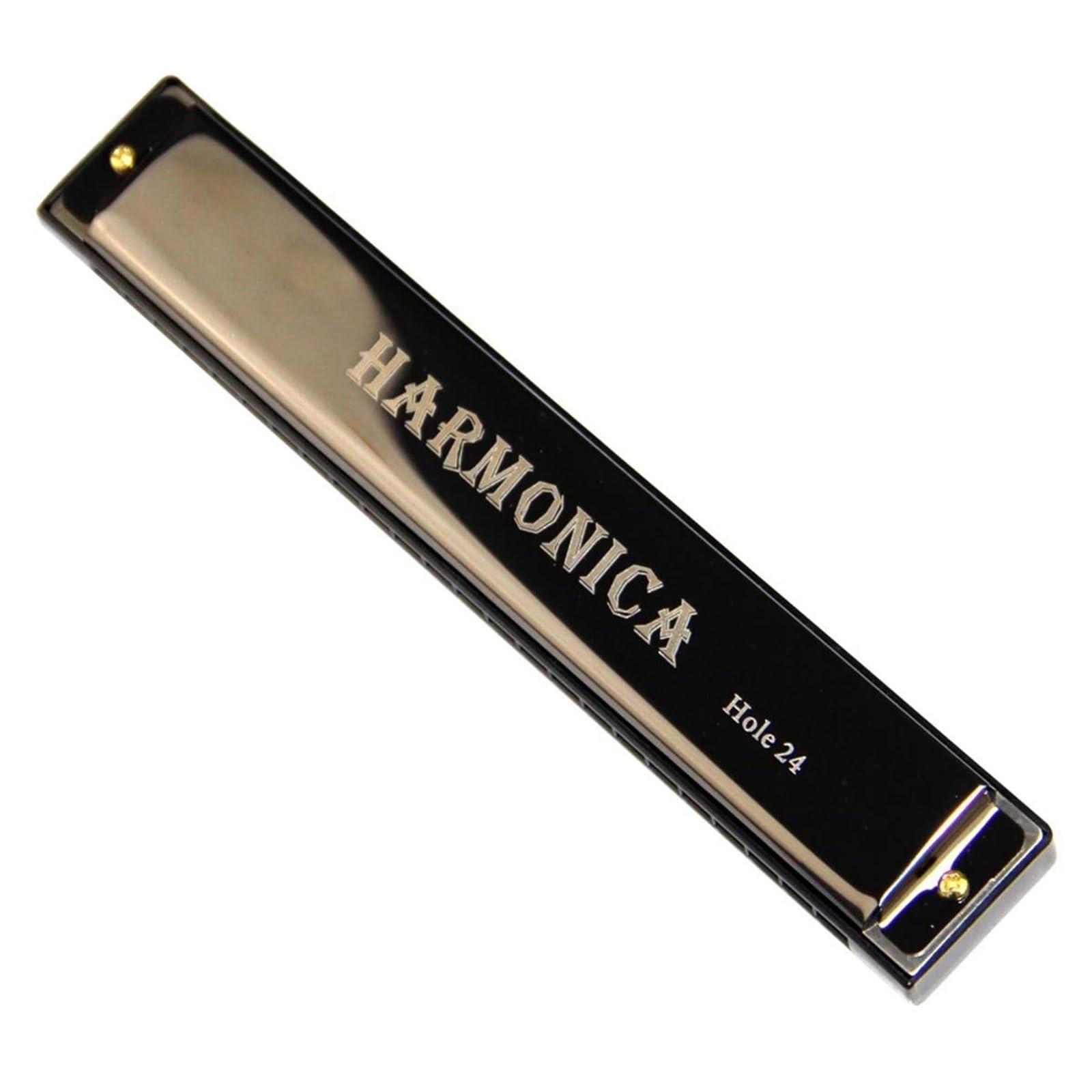 Armonica Blues A 24 Fori In Metallo Per Pianoforte Adatta Ai Principianti Con Custodia Per Pianoforte(Black)