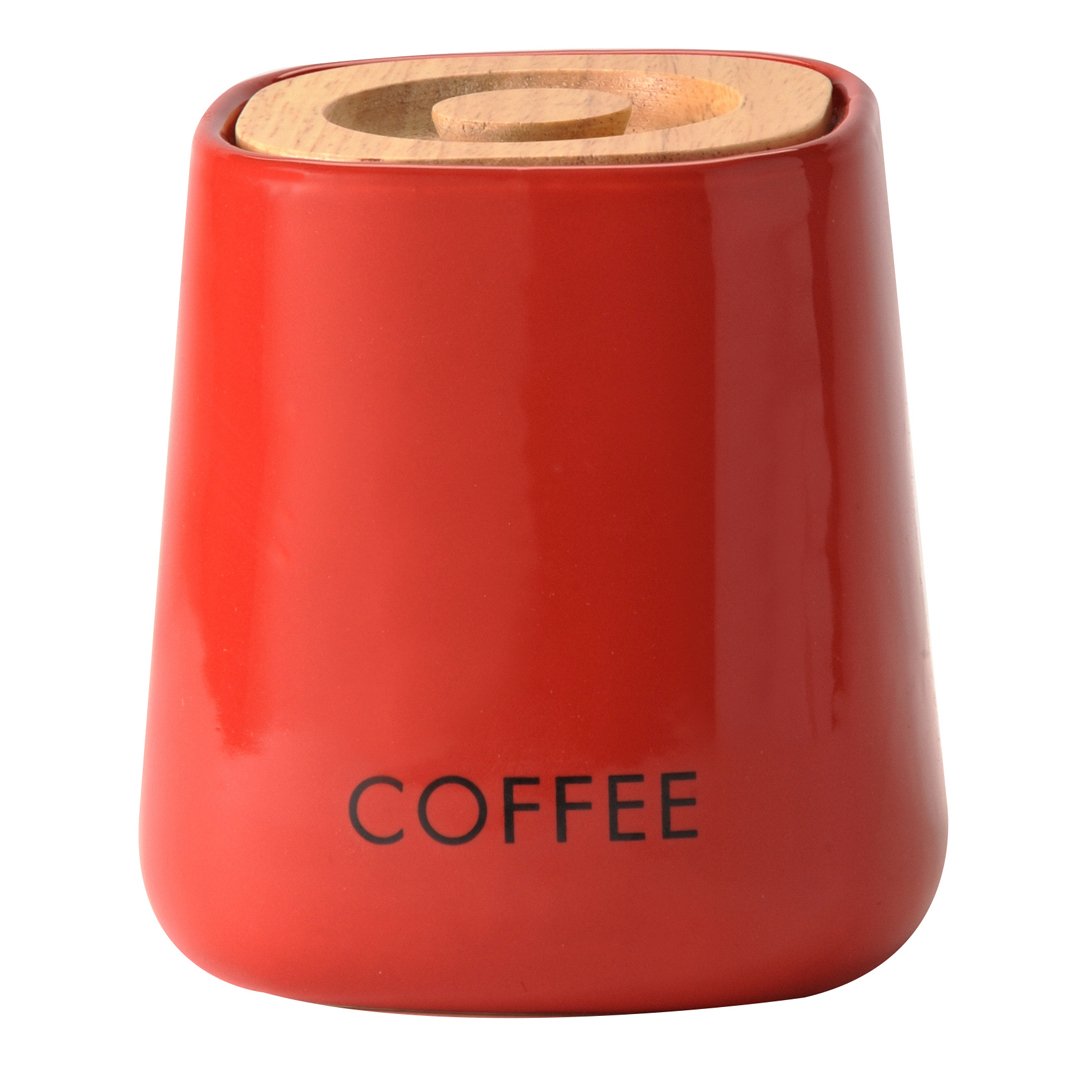 Price & Kensington Cubic Ceramic Coffee Storage Jar, Red