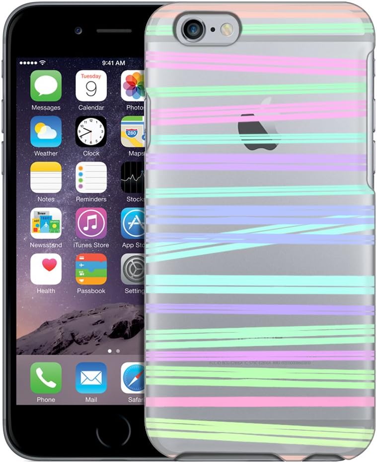 Apple iPhone 6 Case, Slim Fit Snap On Cover by Trek Neon Stripe Clear Case