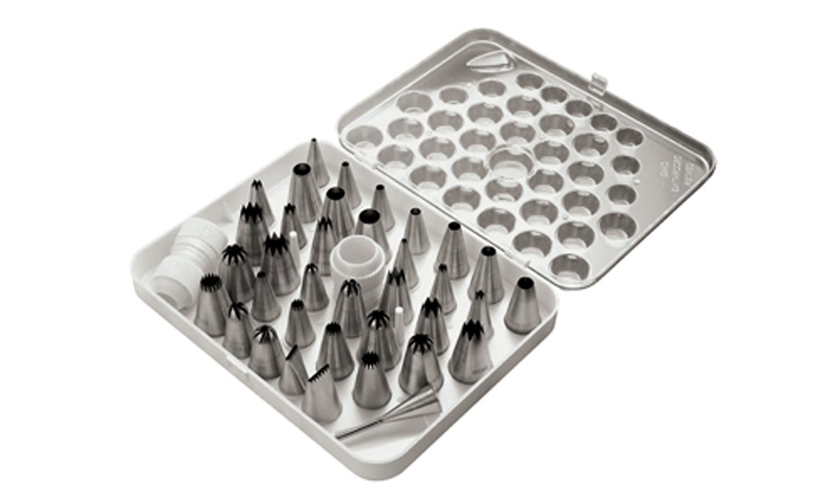 Juego de puntas para pasta de acero inoxidable de PîWorld Cuisine, acero inoxidable, Negro, Set of 38