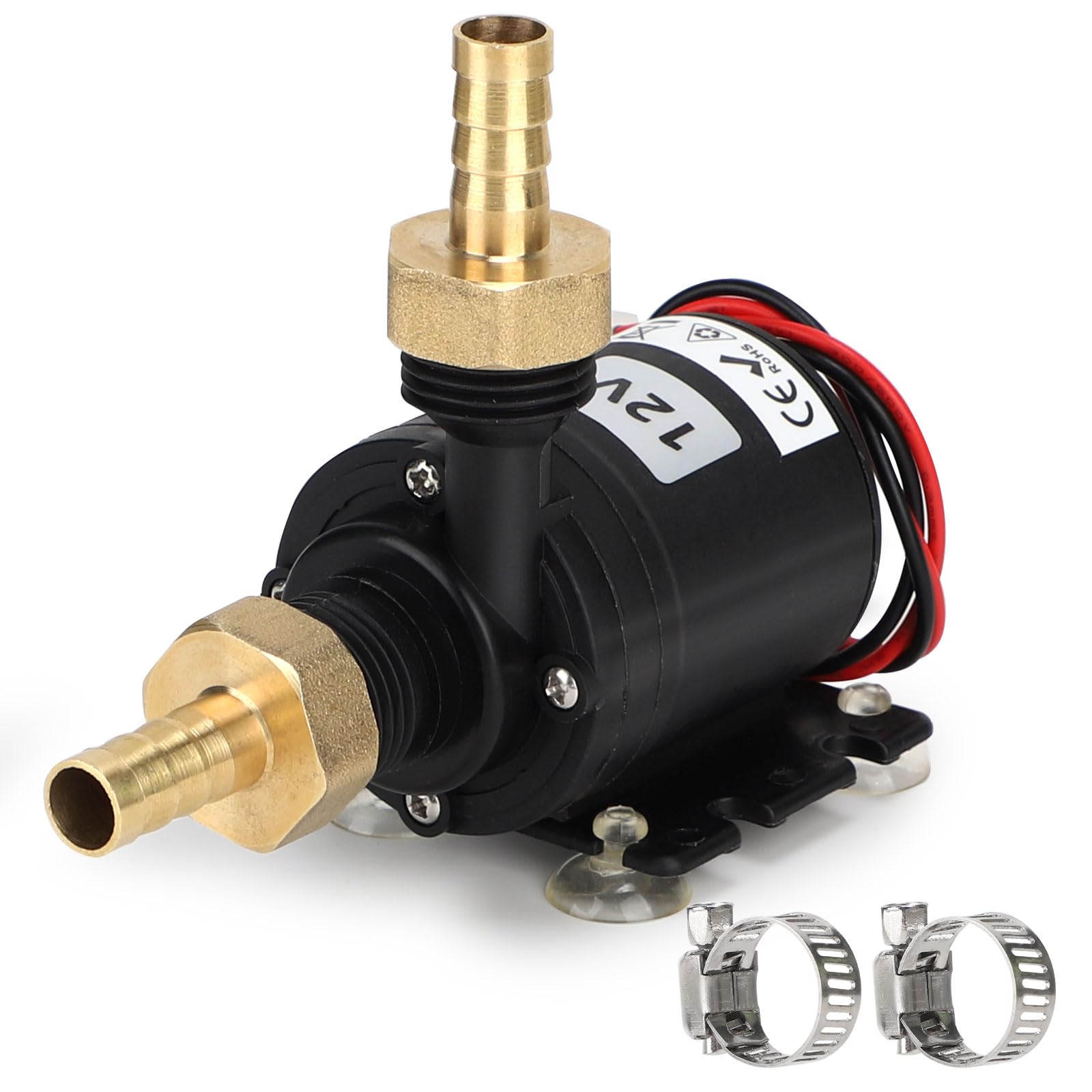 SWAWIS Bomba Sumergible para Pozo DC 12V 19W 800L/H Bomba de Cerámica Núcleo para Fuente y Piscina