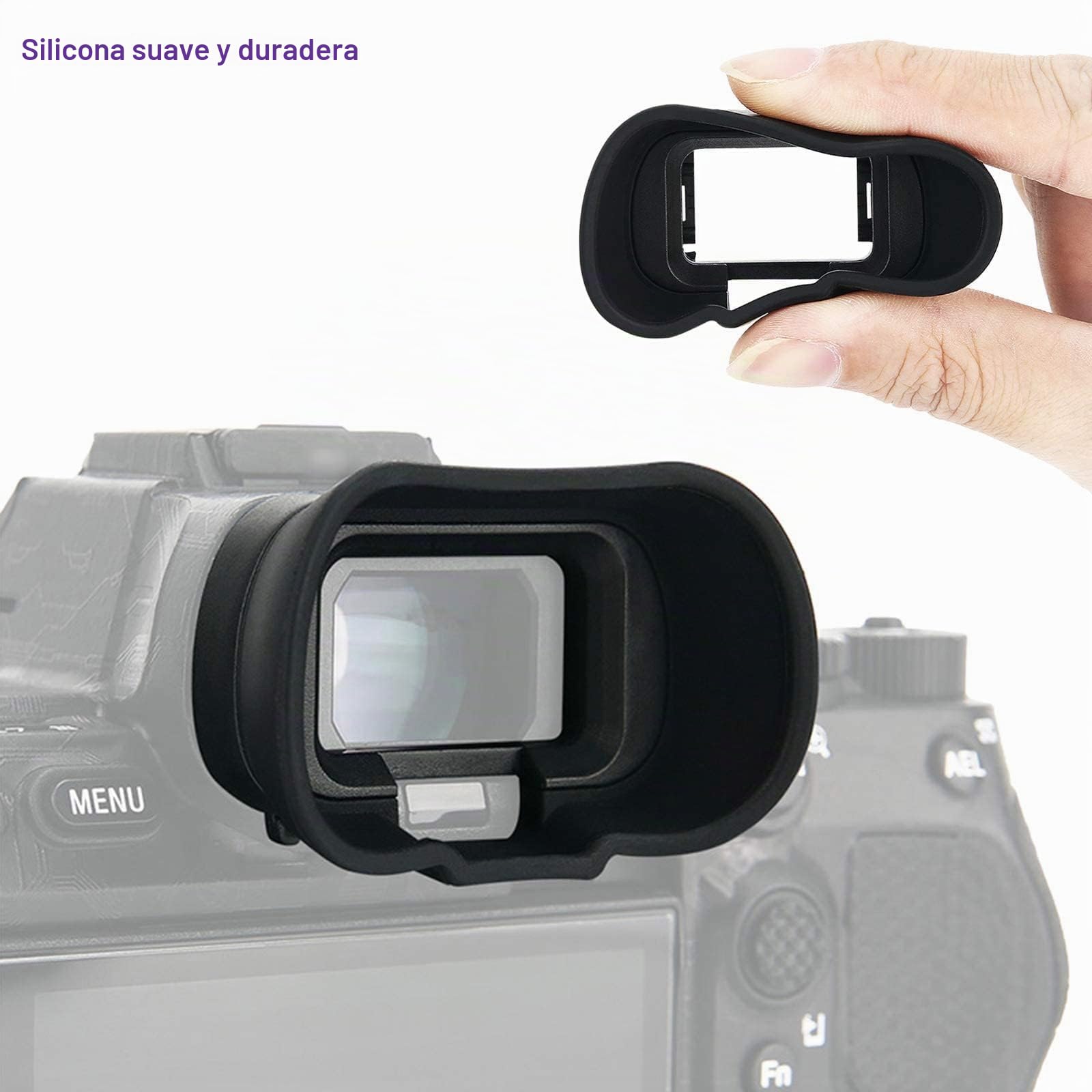 Ocular de Silicona Suave Tipo Extendido para Sony A1 A1II A9III A7RV A7SIII A7IV A7V ILCE-1 ILCE-1M2 ILCE-9M3 ILCE-7RM5 ILCE-7SM3 ILCE-7M4 ILCE-7M5 Reemplaza Sony FDA-EP19 FDA-EP21 Eyecup