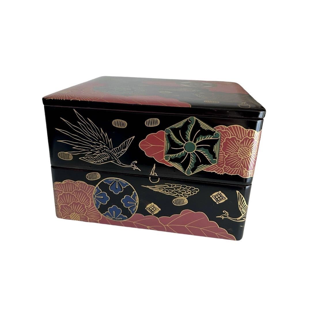 錦絵 白木屋 漆器 重箱 会津若松 小物入れ Amazon.co.jp: 保管品二段重 六寸 錦絵 白木屋 漆器 重箱 会津若松