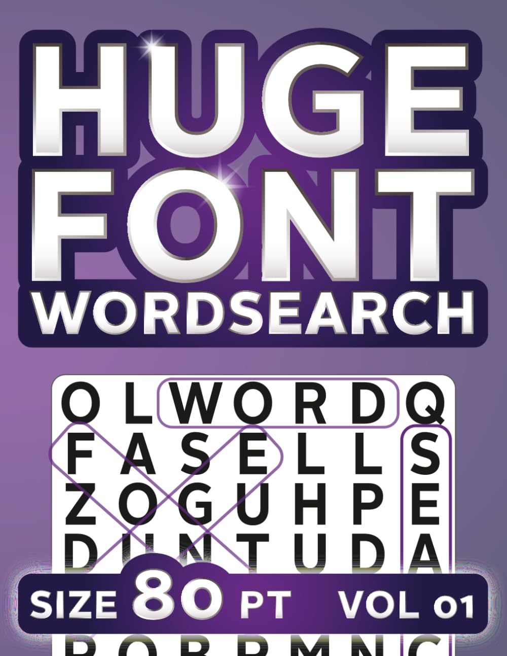 HUGE FONT Wordsearch, size 80 pt: Massive Print Puzzles for Easy Reading – 80 Point Font Word Searches for Low Vision Adults and Seniors 01