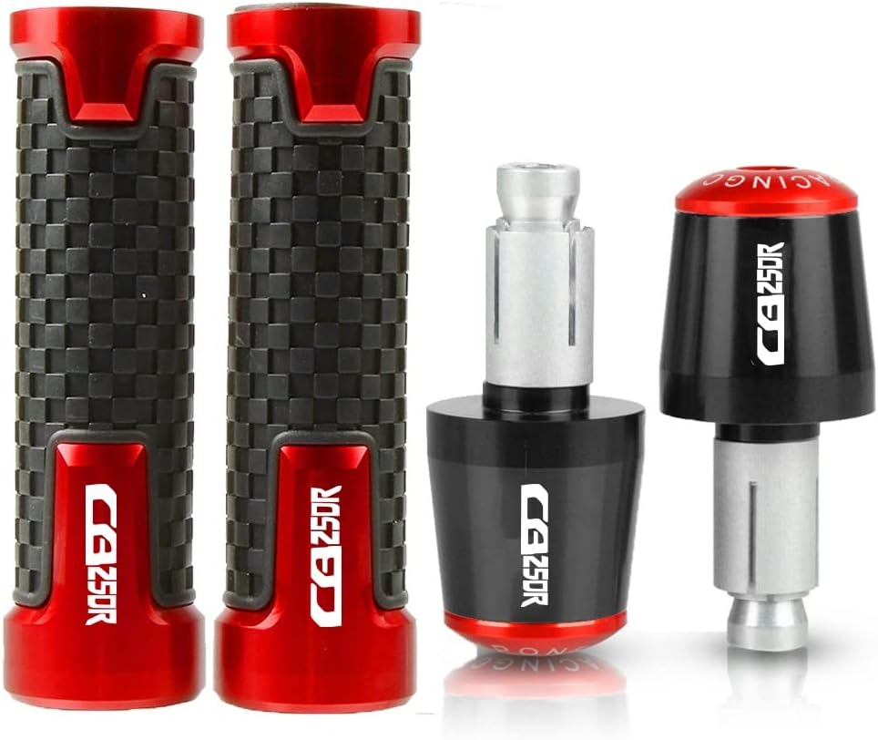 SCUUBE Handlebar Plug for Honda 2017-2022 CB250R 2019 2021 Motorcycle Handlebar Hand Grips Anti Skid Handle Bar Cap Ends Plug (Color : Red)