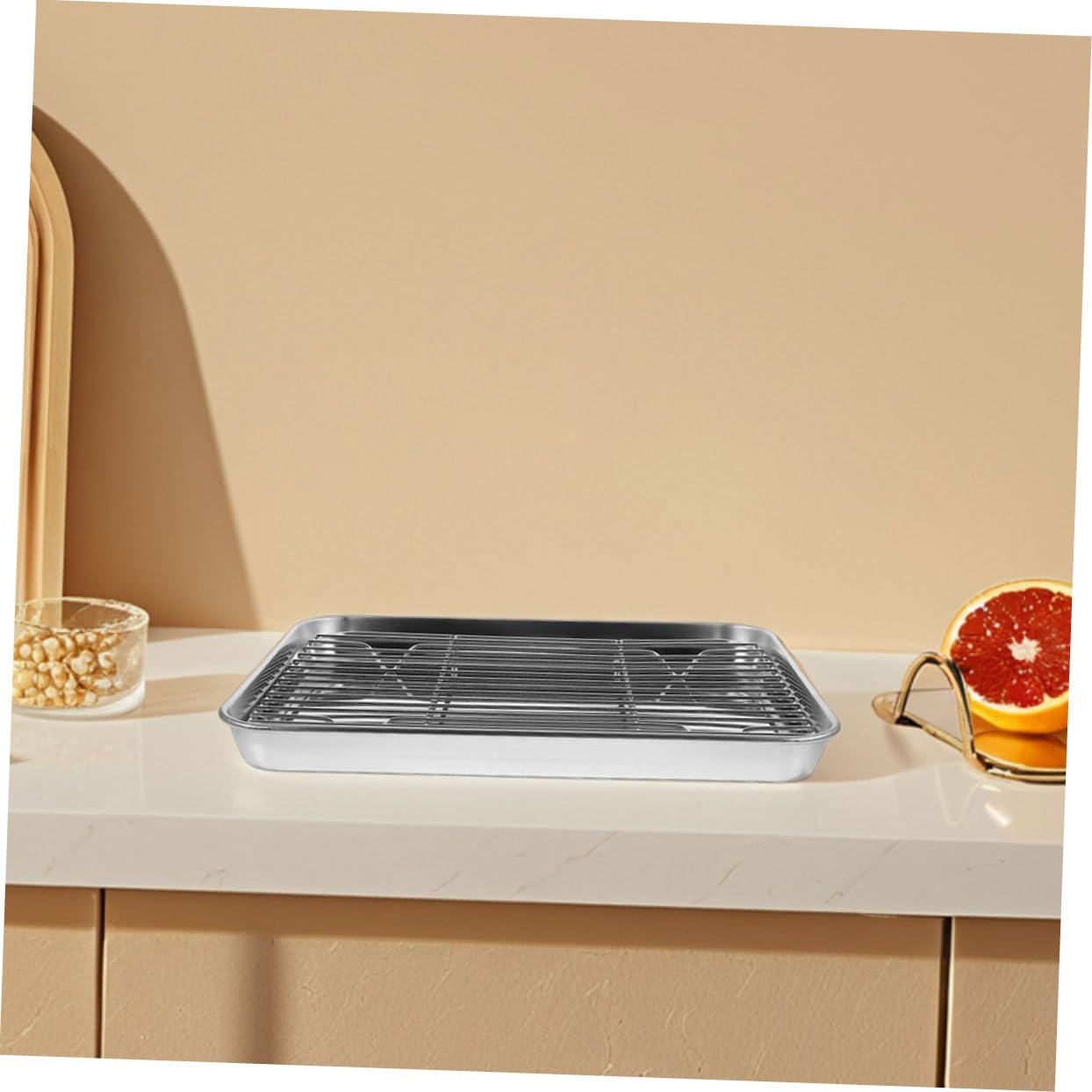 SHINEOFI Teglia per Biscotti Raffreddamento in Acciaio Inox Teglia per Toast per Uso con Carne e Pancetta per Forno e Cucina
