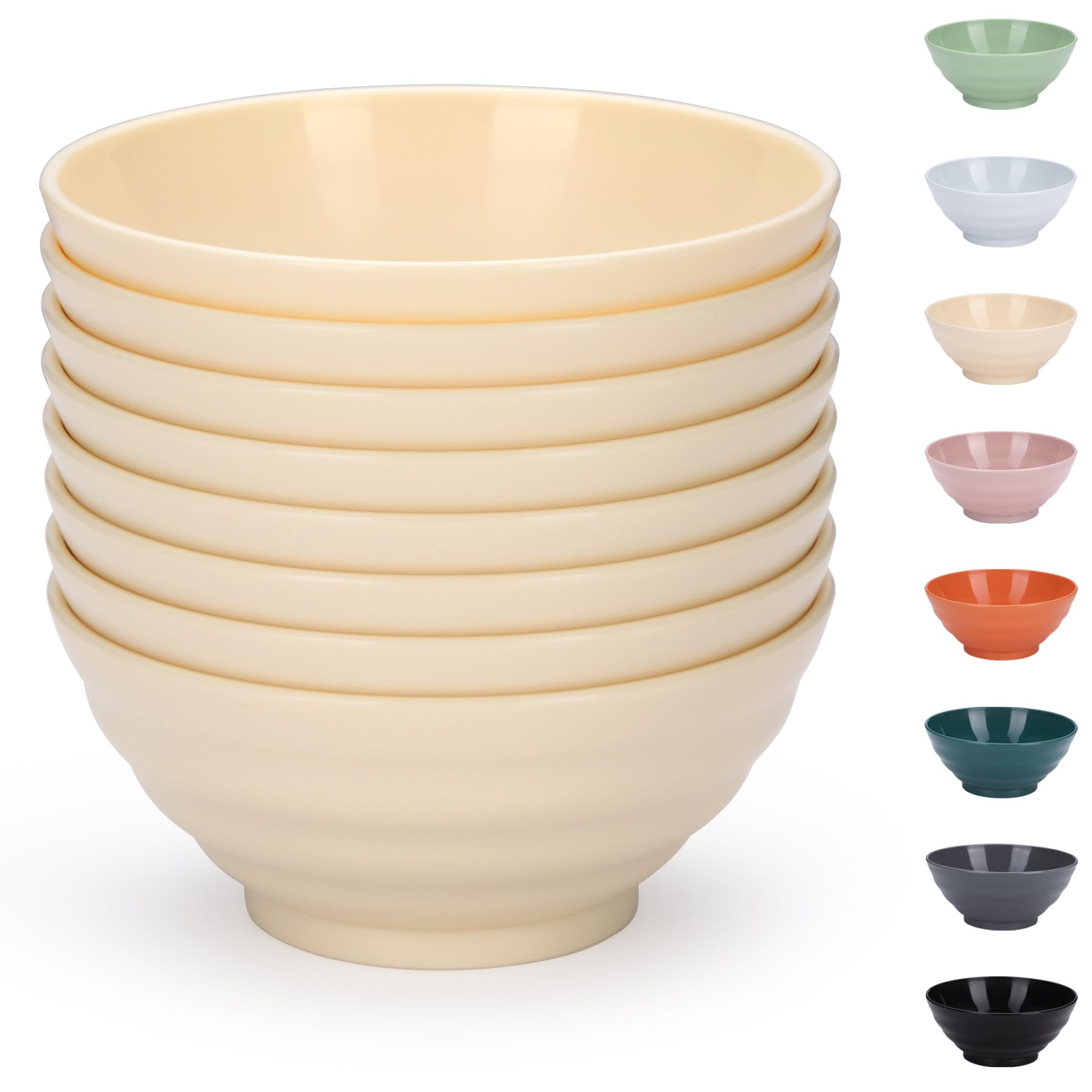 24 Ciotole Di Plastica Riutilizzabili | 709ml, 6 Colori | Senza BPA | Per Insalate, Cereali, Frutta - Foto 7