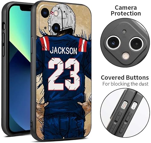 Miniatura 3 de IKPYTREE Funda negra con nombre y número personalizado para iPhone 15 14 13 12 11 Xs Max XR 8 7 6 Plus 11 Pro Mini, con protección de cámara (Nueva