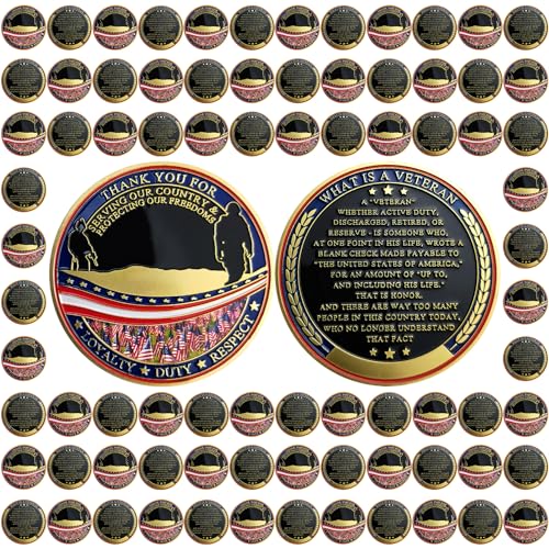 BHealthLife 82 Pcs Military Challenge Coins,Veterans Thank You for Your Service Commemorative Coins...