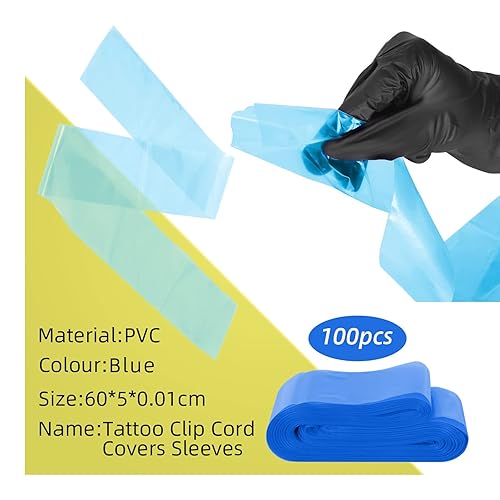 Miniatura 3 de Máquina de tatuaje desechable Clip Cable Set 100 unids Plástico Clip Cable Mangas Tattoo Cord Covers Suministros de tatuaje