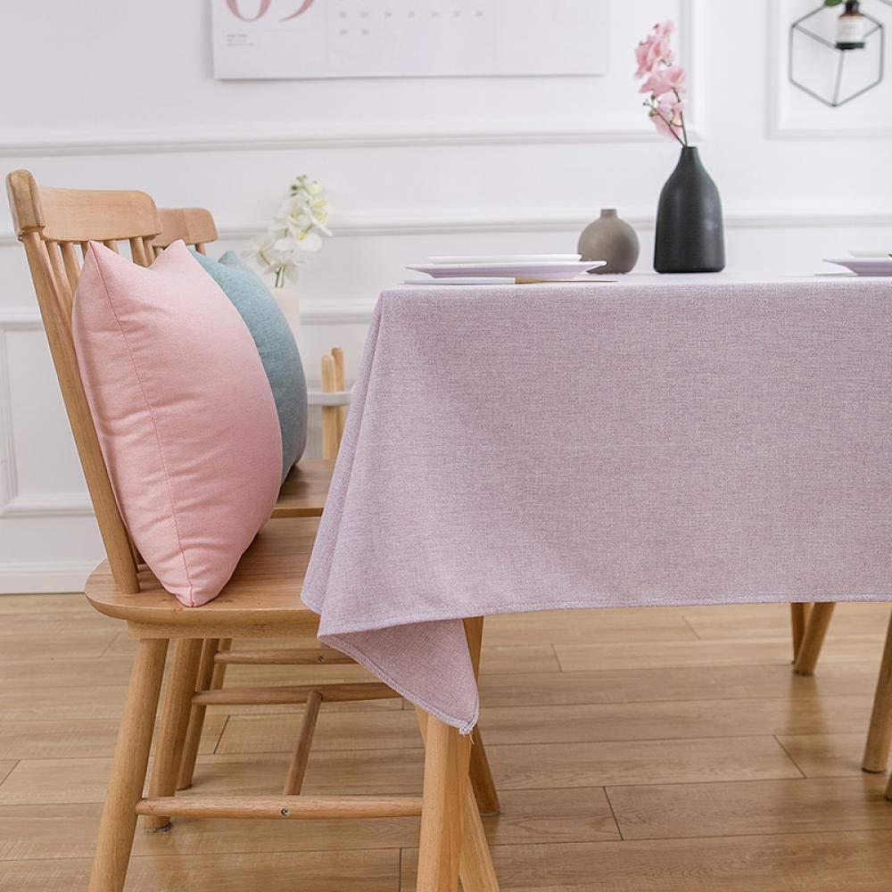 Nappe Rectangulaire Toile Epaisse Linge de Coton Nappes et Anti Taches Anthracite Violet 200 × 200cm