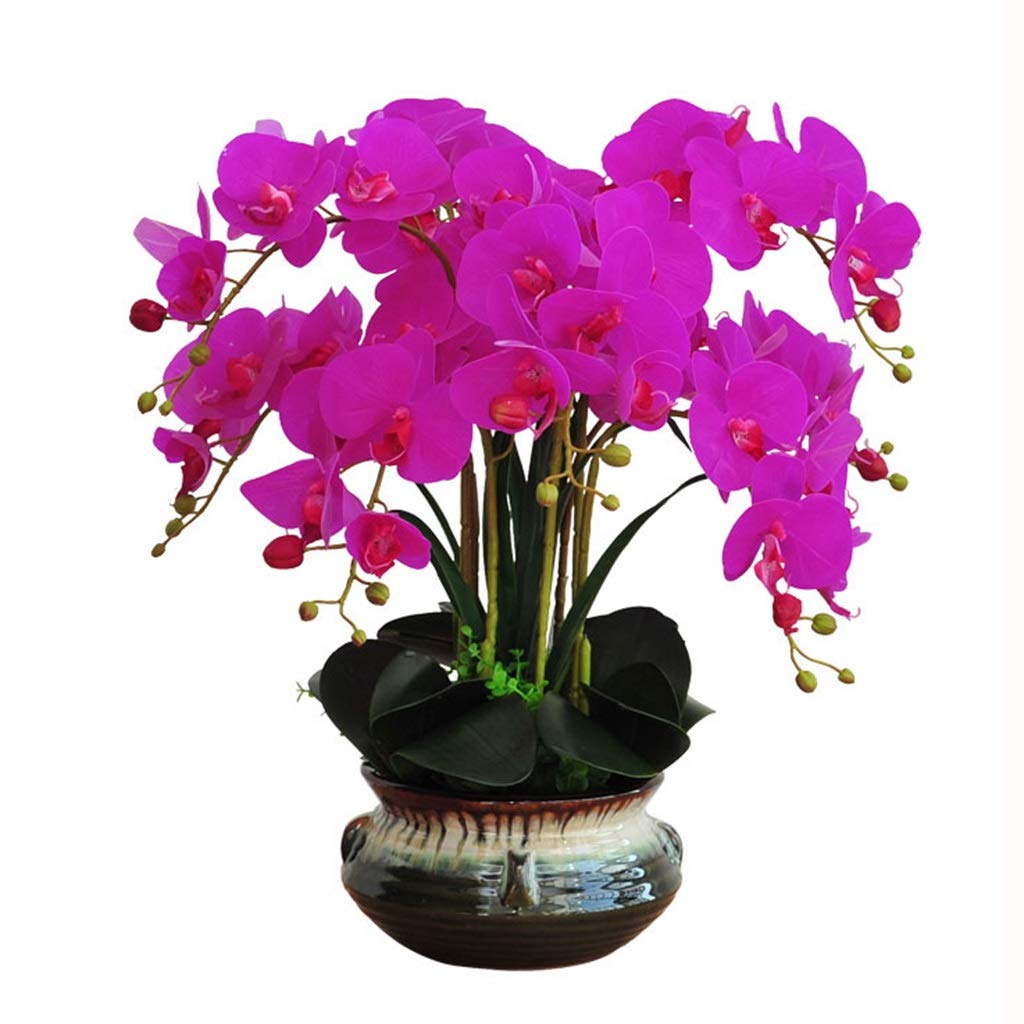 Fiori artificiali, fiori artificiali, orchidee Phalaenopsis artificiali, fiori in vaso, composizioni di piante in vaso di Phalaenopsis finte per feste di matrimonio, decorazioni per la tavol