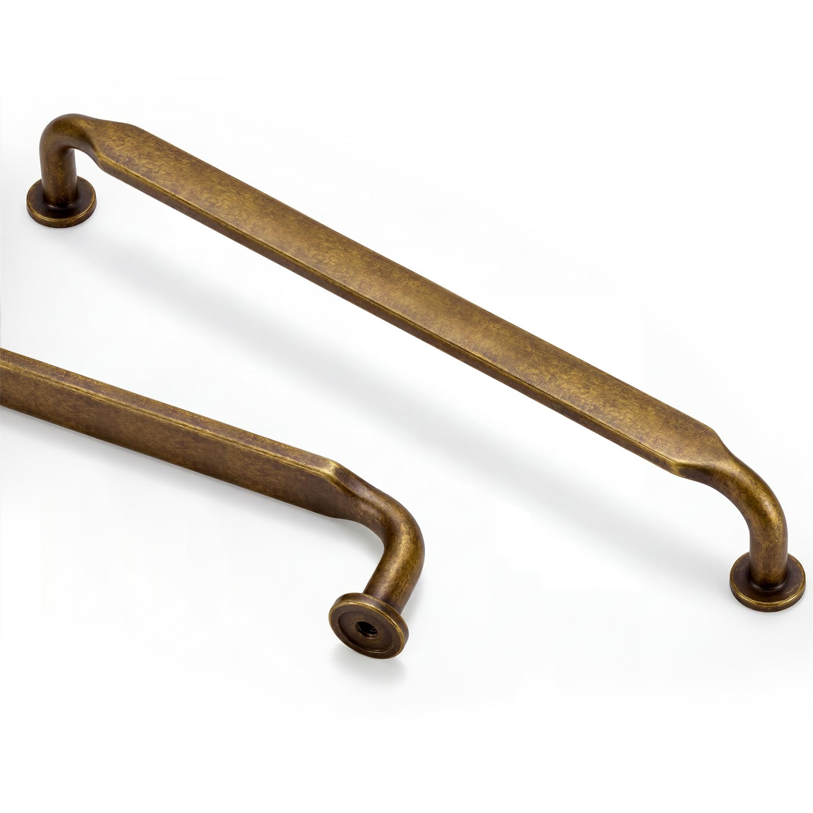 Goldenwarm 10 Pack Antique Brass Cupboard Handles 7-9/16Inch(192mm) Hole Centers, Vintage Antique Brass Kitchen Handles Solid Zinc Alloy Retro Drawer Pulls — image 1