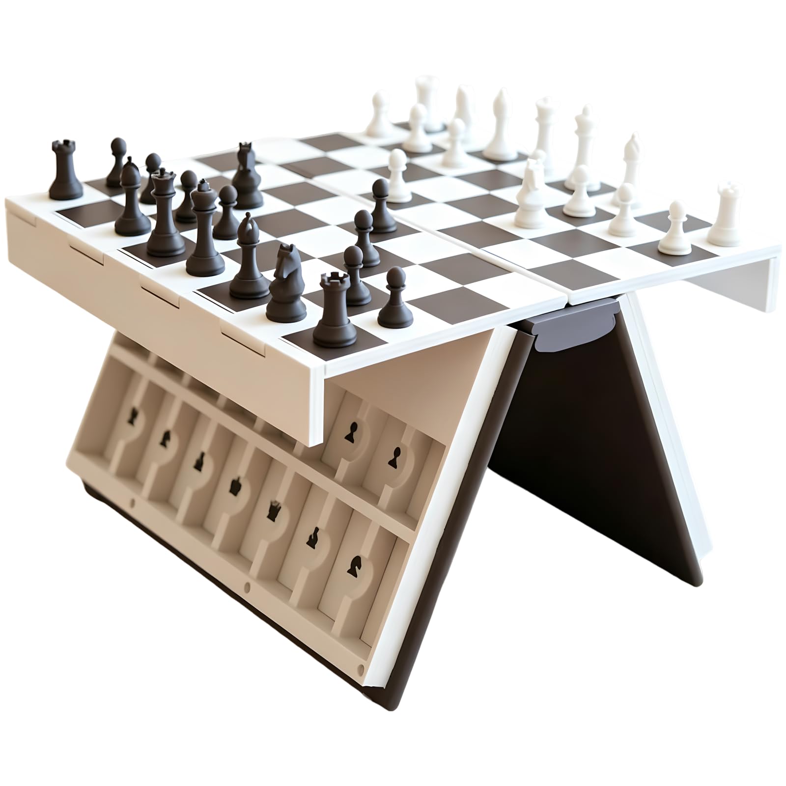 Livre jeu du pendu imprimé en 3D, format livre avec tuiles de lettres relevables, jeu d’orthographe de table à emporter pour réunions de famille, voyages et moments ludiques, gris foncé, 17 x 12 x 4