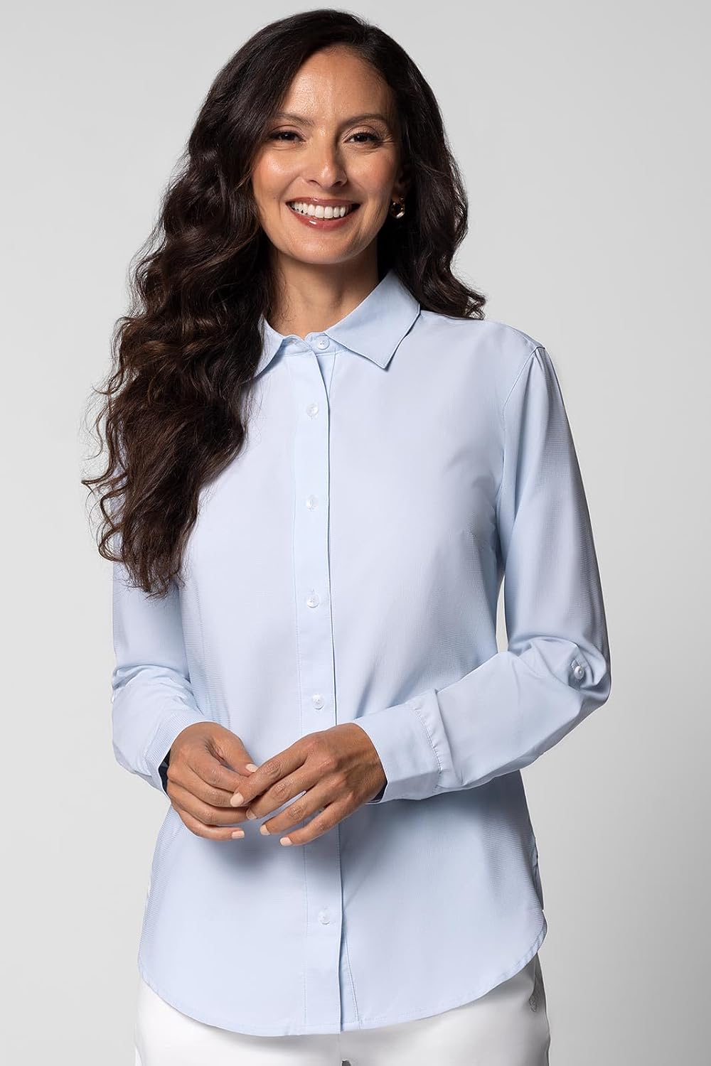 Women's Shirt with Roll-Up Sleeves - UPF 50+ Sun Protection - Hepburn