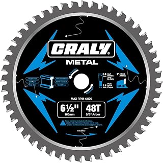 Sponsored Ad - CRALY 6-1/2 Inch 48 Teeth Steel and Ferrous Metal Cutting Circular Saw Blade, 5/8 Inch Arbor, Thin Kerf, Professional Carbide Tipped Blade for Angle Iron, Threaded Rod, EMT Conduit(C0648MC)