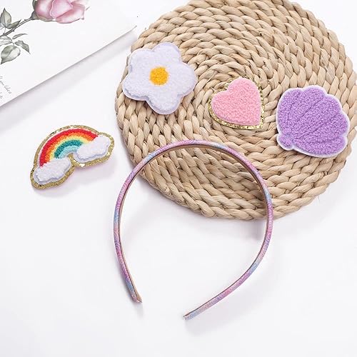 Miniatura 4 de JIAHANG Juego de diademas y clips intercambiables para bebé niña, diadema de lentejuelas con diseño de sirena y estrella de mar, accesorios para el