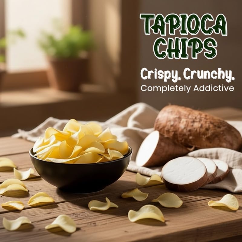 RASA FRESH N BEST ; PACKED FRESH AND BEST Tapioca Chips | Kerala Style Cassava, Kappa Chips | Traditional South Indian Snack | Crunchy, No Palm Oil, Zero Trans Fat 400g (Pack of 2, 200g Each) - Image 2 thumbnail