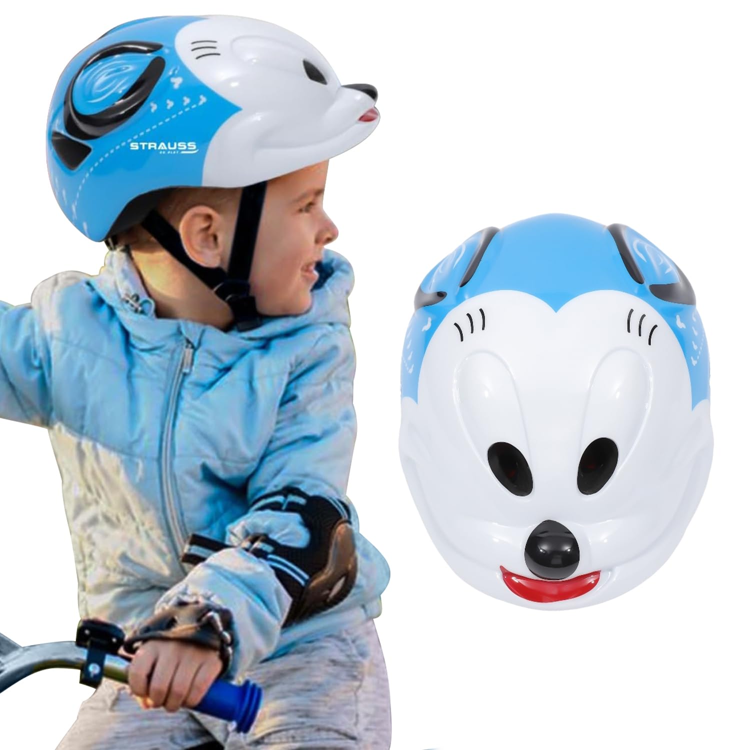Strauss Kids Cycling Helmet | Light Weight with Superior Ventilation | Multisport Helmet for Cycling,Skating & Skateboarding with Adjustable Size | Ideal for Boys and Girls, (Blue) (B0CHYTKGMS) Amazon Price History, Amazon Price Tracker