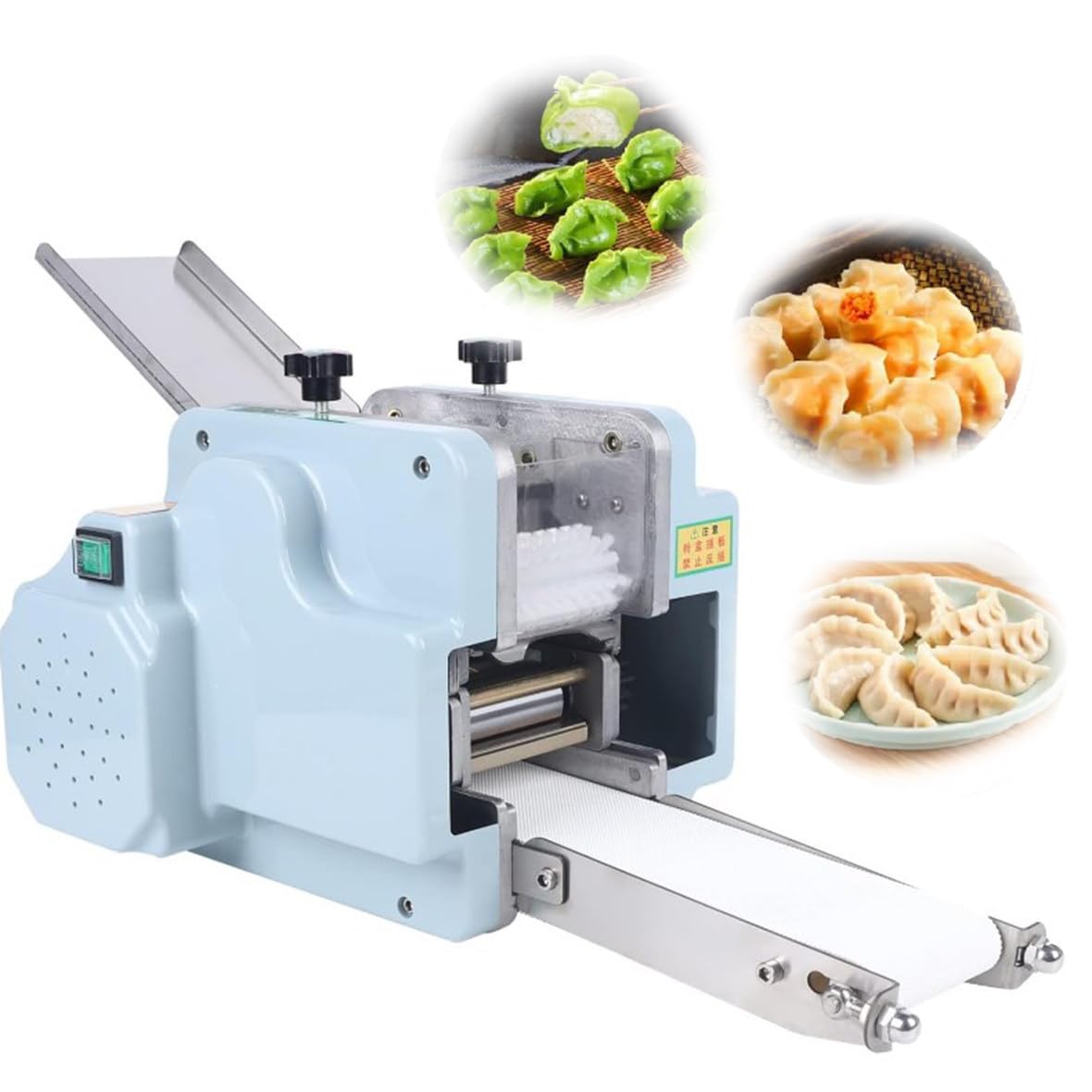 LJCSSD Commercial Dumpling Skin Machine,Electric Automatic Dumpling Wrapper Maker,Dumpling Skin Wonton Dough Processing Tool with Mold/ 60 Pcs/Min,for Restaurant Kitchen Household,60mm