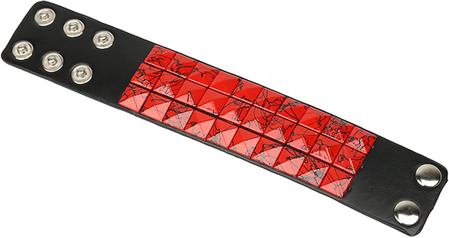 eYLun Men Women Cuff Leather Bracelet Punk Stud Wristband Bracelet Rock Adjustable Bangle Unisex - Image 2