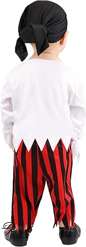 Miniatura 3 de Disfraz clásico de pirata para niños pequeños  Disfraces de bucanero para niños  Traje de capitán pirata para cosplay caribeño