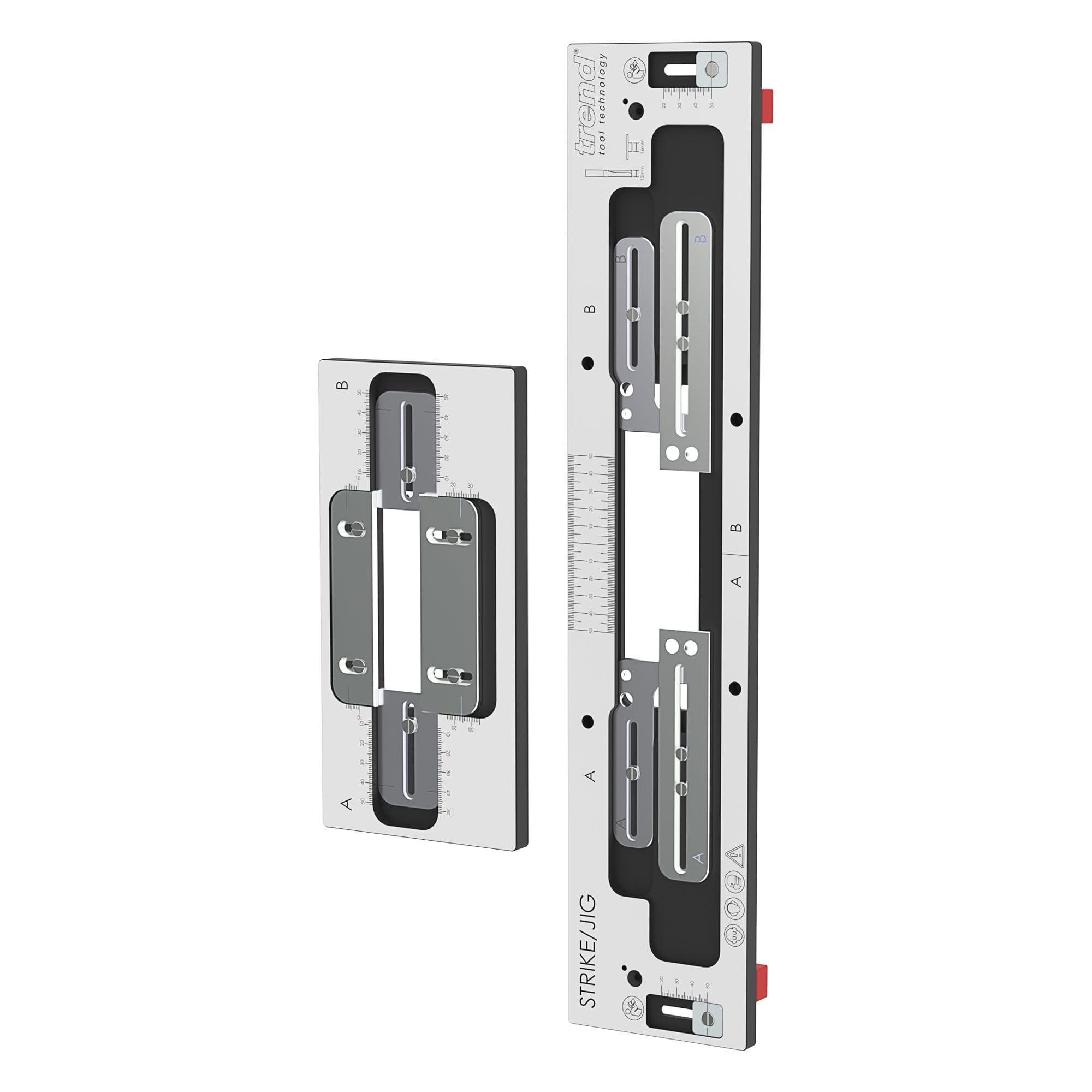 Trend Professional Strike & Keep Router Jig, Fully Adjustable Dual-Layer Design For Face Plate And Mortise Routing, Fits All Common Latch And Lock Types, Includes Carry Bag, Strike/Jig