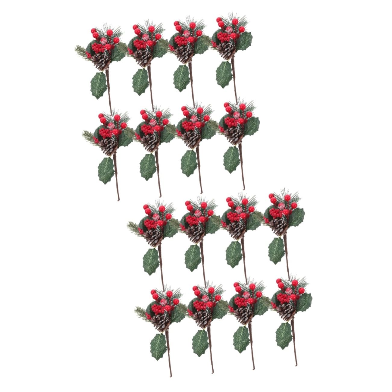 Cabilock 2 Juegos de Piñas Navideñas Realistas Paquete de 50 Esquejes de Agujas de Pino Falsas Piñas Artificiales para Decoración de Árboles de Navidad Decoraciones de Boda 8 Piezas