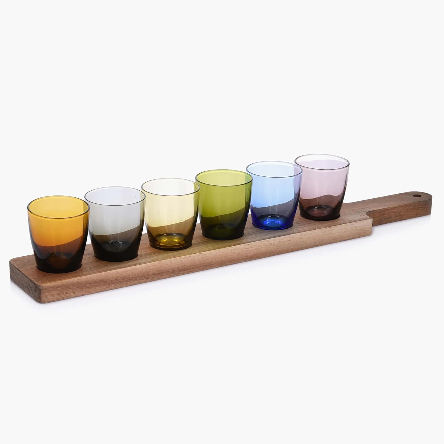 DUKA Colorful Shot Glasses Set with Tray Cute Shot