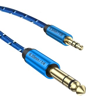 WISYIFIL 1/4 inch to 3.5mm Stereo Audio Cable, 6.35mm to 3.5mm Headphone Adapter, 1/4 to 1/8 Male to Male Aux Cord, 3.3ft 1m Long, for Guitar, Cellphone, Laptop, Switch, Home Theater Devices