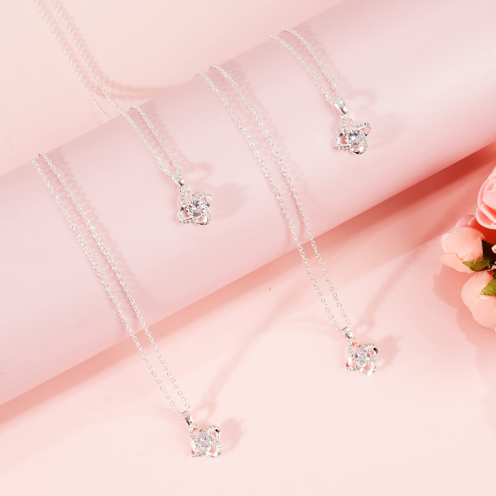 choice of all 2/3/4/6/8Pcs Bridesmaid Gifts Bridesmaid Necklace for Women Tie The Knot Necklace Wedding Gifts Bridesmaids Proposal Gift