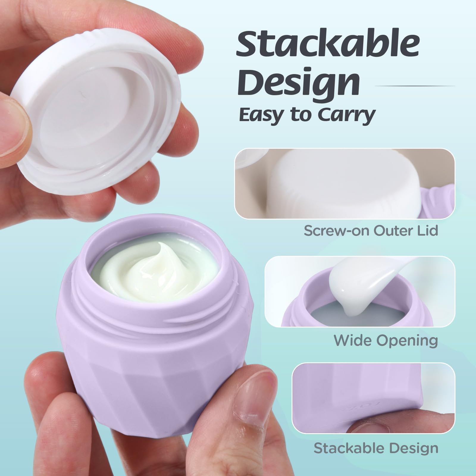 Set di 6 bottiglie da viaggio per articoli da toeletta, set di contenitori da viaggio approvati TSA, senza BPA, in silicone a prova di perdite, ricaricabili e barattoli, kit essenziale da crociera in