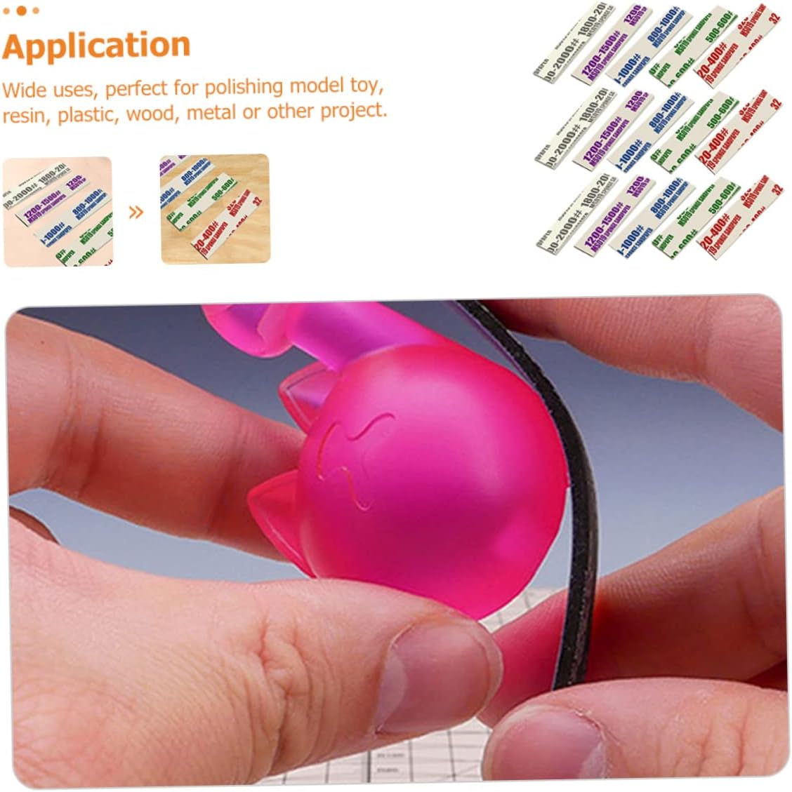 PartyKindom 100pcs Sanding Sponge Pads Set for Model Crafting Grits - for Precision Polishing and Shaping for Hobby Models and Projects