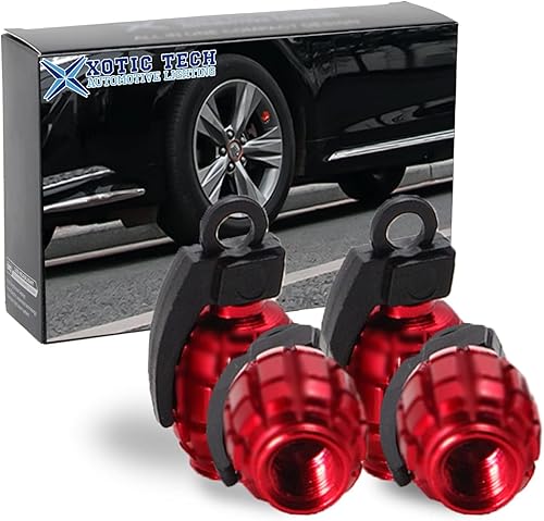 Xotic Tech - Juego de tapas de vástago de válvula de neumático, protección de aire de rueda, juego de tapas atornillables de fácil agarre,